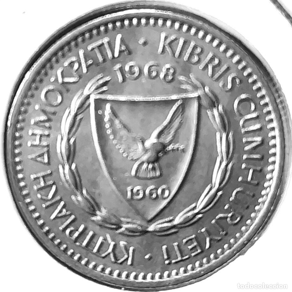 Monedas antiguas de Europa: CHIPRE (1963-1982) - 25 MILS 1968 - REPUBLICA DE CHIPRE - A - 2,83 GR. CUPRONIQUEL - DIAMETRO 19,41