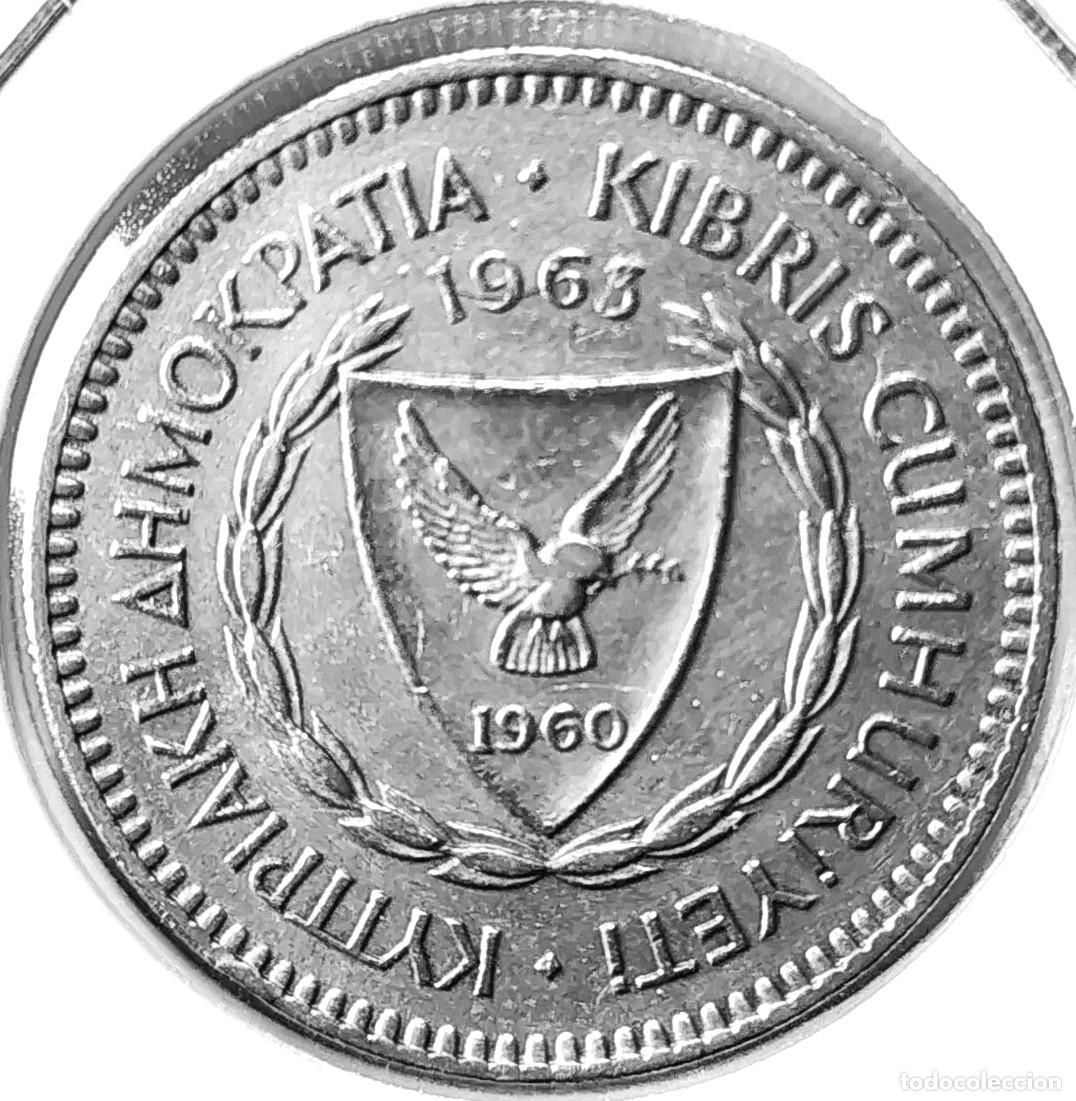 Monedas antiguas de Europa: CHIPRE (1963-1982) - 50 MILS 1963 - REPUBLICA DE CHIPRE - A - 5,65 GR. CUPRONIQUEL - DIAMETRO 23,60