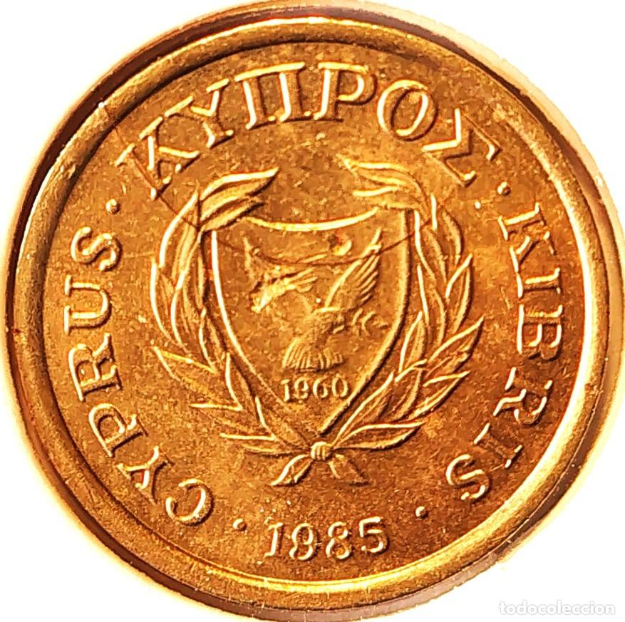 Monedas antiguas de Europa: CHIPRE (1983-2007) - 2 CENTAVOS 1985 - REPUBLICA DE CHIPRE - A - 2,58 GR. NICKEL-LATON