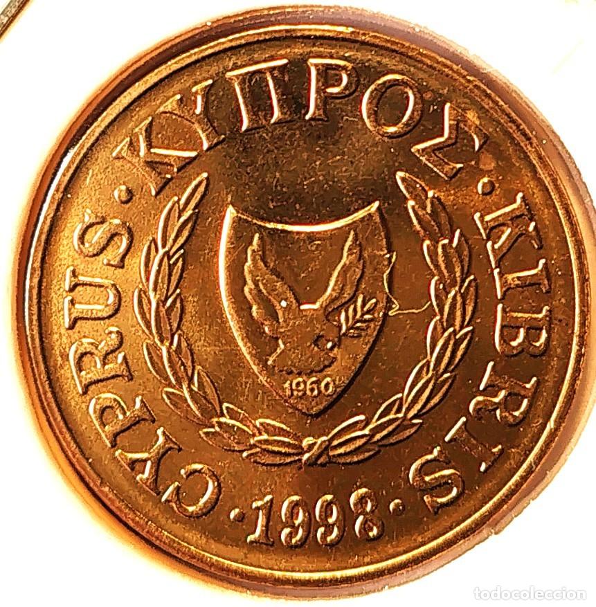 Monedas antiguas de Europa: CHIPRE (1983-2007) - 2 CENTAVOS 1998 - REPUBLICA DE CHIPRE - A - 2,58 GR. NICKEL-LATON