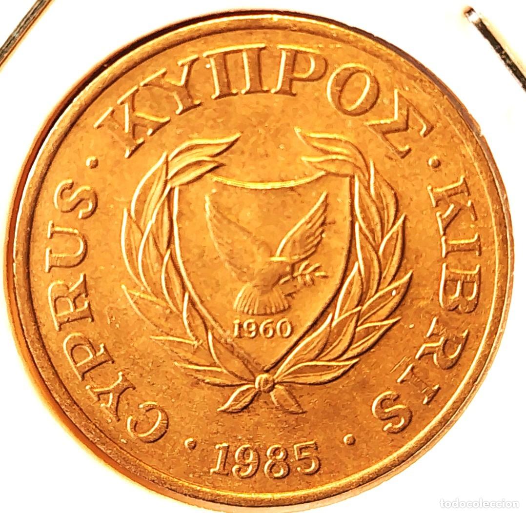 Monedas antiguas de Europa: CHIPRE (1983-2007) - 5 CENTAVOS 1985 - REPUBLICA DE CHIPRE - A - 3,80 GR. NICKEL-LATON - DIAMETRO 22