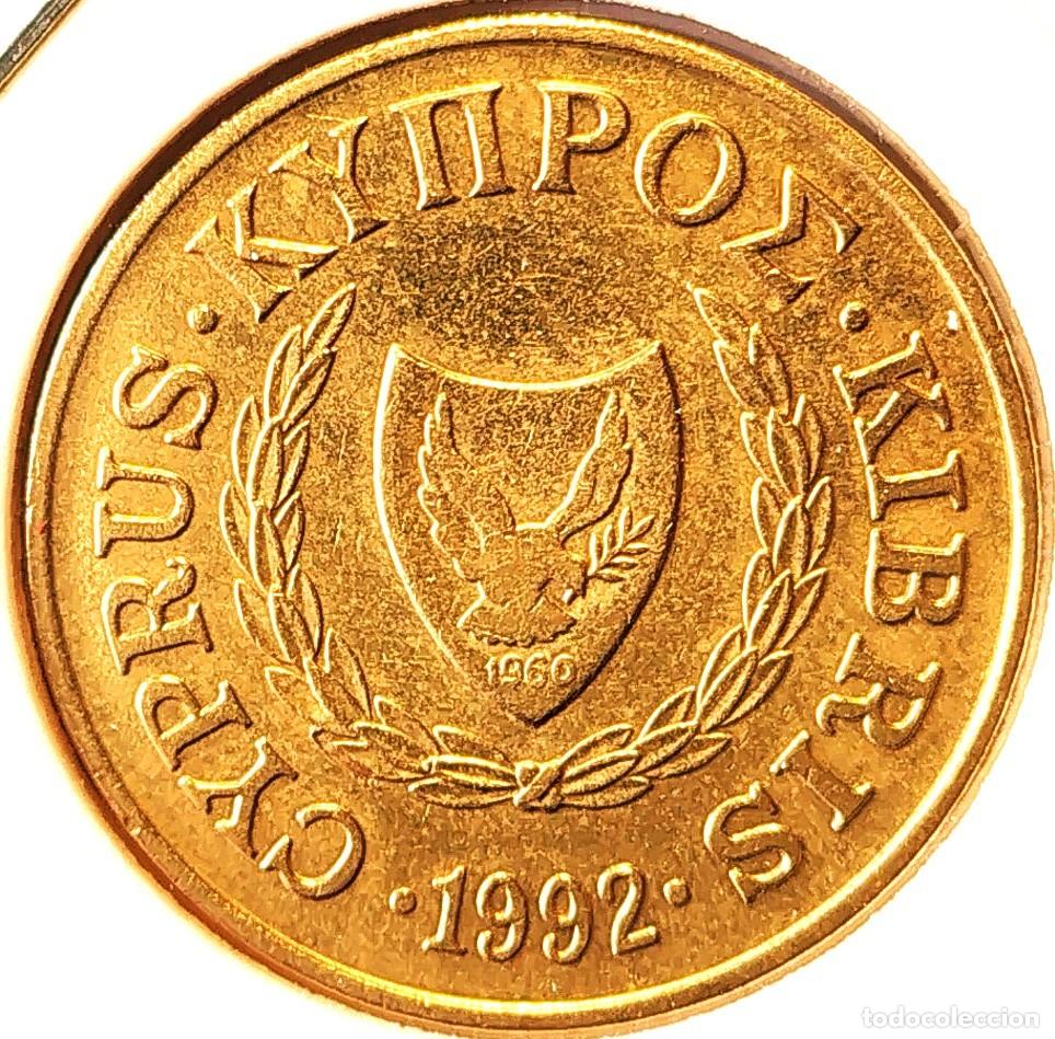 Monedas antiguas de Europa: CHIPRE (1983-2007) - 5 CENTAVOS 1992 - REPUBLICA DE CHIPRE - A - 3,80 GR. NICKEL-LATON - DIAMETRO 22