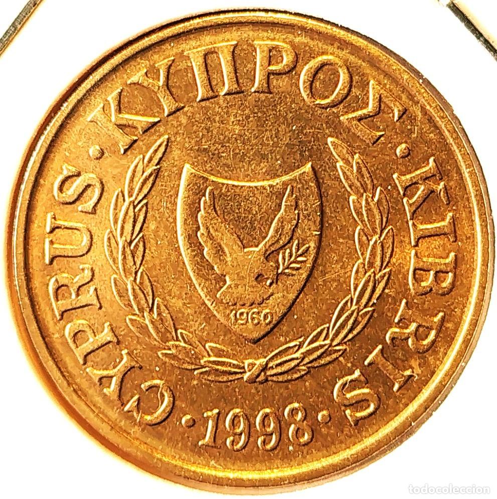 Monedas antiguas de Europa: CHIPRE (1983-2007) - 5 CENTAVOS 1998 - REPUBLICA DE CHIPRE - A - 3,80 GR. NICKEL-LATON - DIAMETRO 22