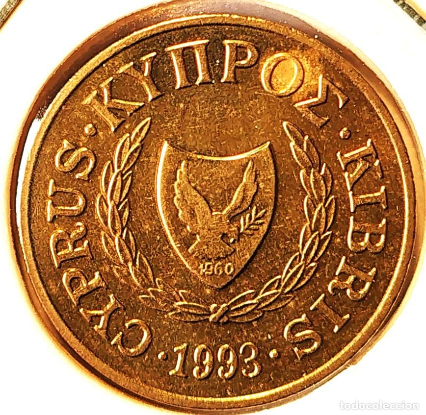 Monedas antiguas de Europa: CHIPRE (1983-2007) - 2 CENTAVOS 1993 - REPUBLICA DE CHIPRE - A - 2,58 GR. NICKEL-LATON - DIAMETRO 19