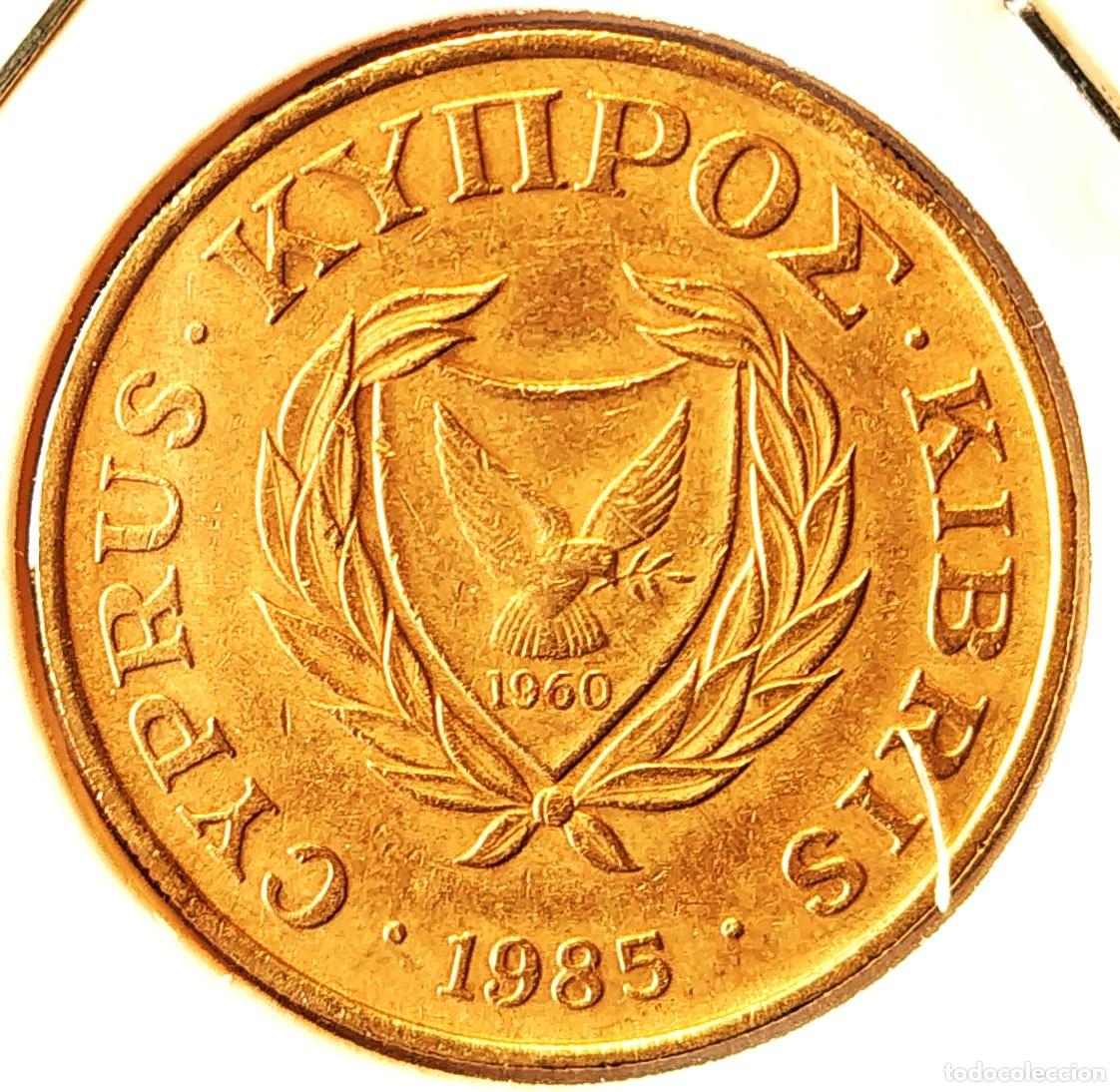Monedas antiguas de Europa: CHIPRE (1983-2007) - 10 CENTAVOS 1985 - REPUBLICA DE CHIPRE - A - 5,50 GR. NICKEL-LATON