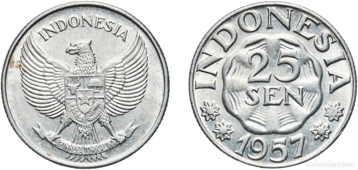 Monedas antiguas de Europa: Indonesia Republic 1957 25 Sen Aluminium PN Artha Yasa (99752926) 2.2g UNC KM 11 Sch&ouml;n 7