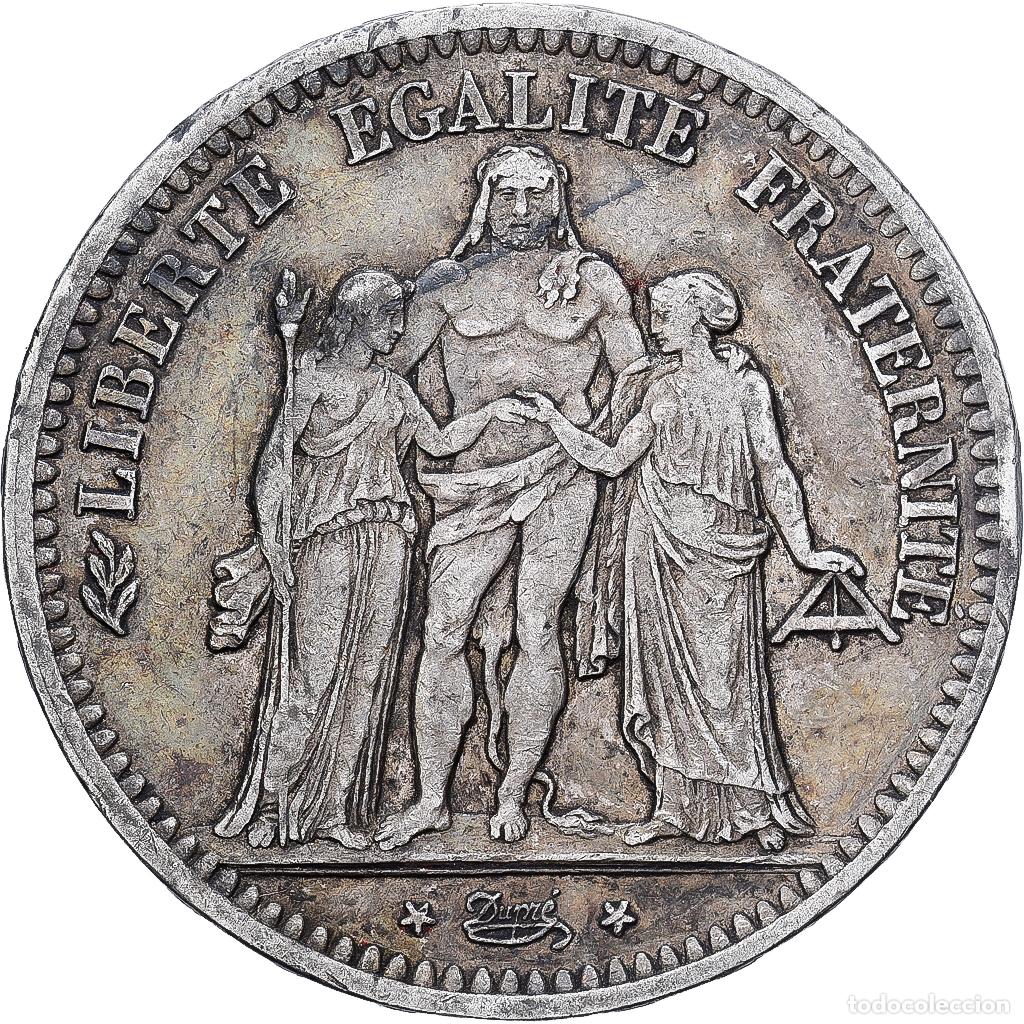 Monedas antiguas de Europa: [#1117837] FRANCE, Hercule, 5 Francs, 1848, Paris, KM #756.1, VF(30-35), Silver, Gadoury...