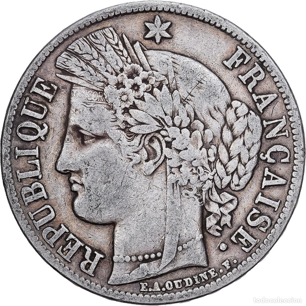 Monedas antiguas de Europa: [#1213955] Francia, 5 Francs, C&eacute;r&egrave;s, 1851, Paris, Plata, BC+, KM:761.1