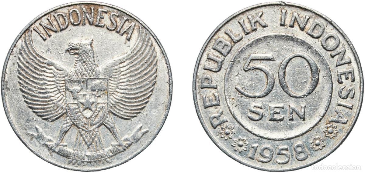 Monedas antiguas de Europa: Indonesia Republic 1958 50 Sen Aluminium (33740000) 3g AU KM 13 Sch&ouml;n 9.1
