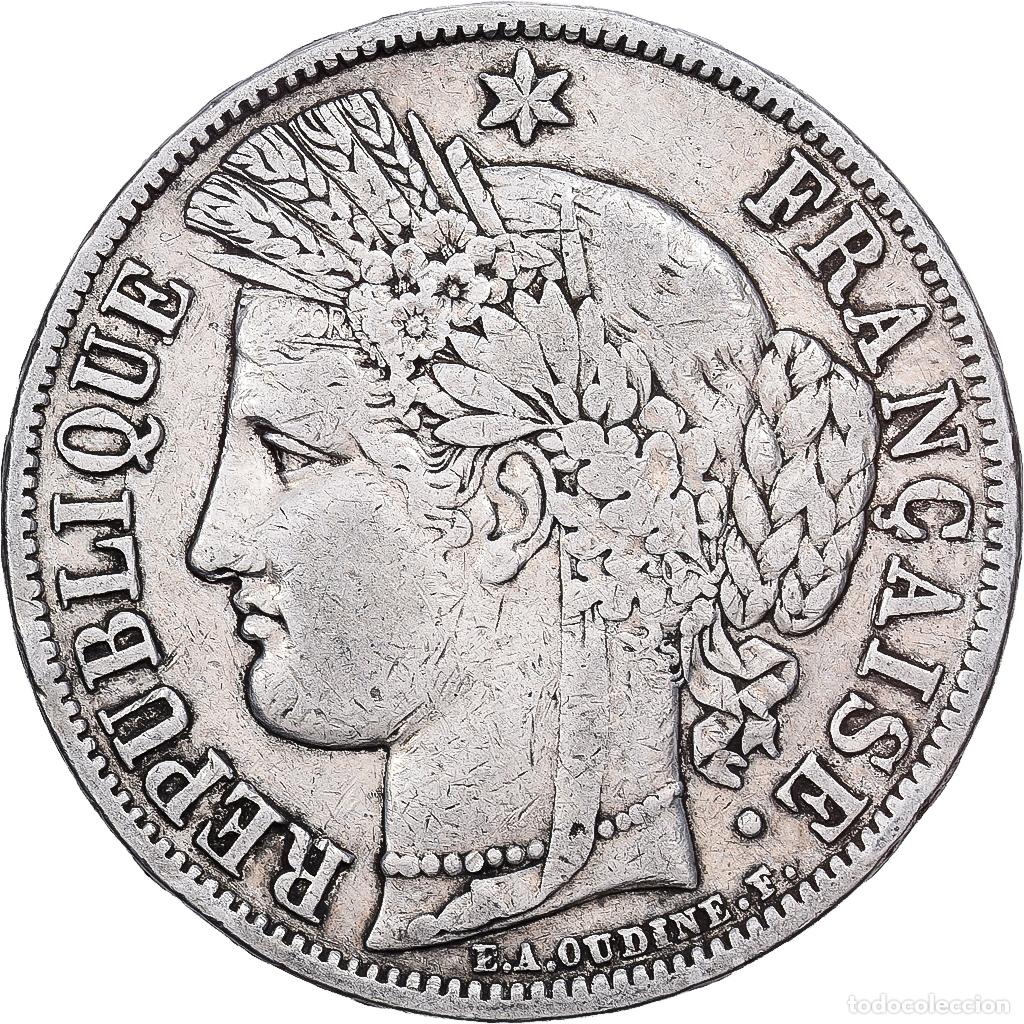Monedas antiguas de Europa: [#1213957] Francia, 5 Francs, C&eacute;r&egrave;s, 1851, Paris, Plata, BC+, KM:761.1