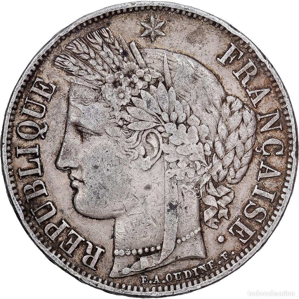 Monedas antiguas de Europa: [#1213958] Francia, 5 Francs, C&eacute;r&egrave;s, 1850, Paris, Plata, BC+, KM:761.1