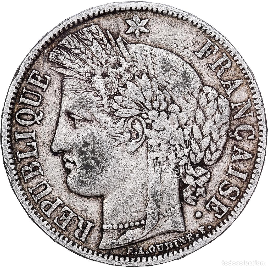 Monedas antiguas de Europa: [#1213960] Francia, 5 Francs, C&eacute;r&egrave;s, 1870, Paris, Plata, BC+, KM:819