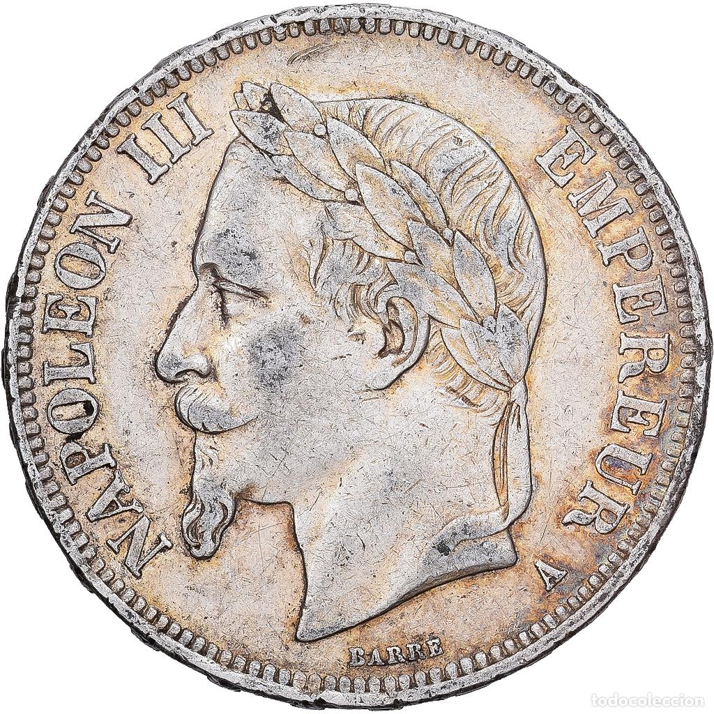 Monedas antiguas de Europa: [#1213963] Francia, Napoleon III, 5 Francs, Napol&eacute;on III, 1868, Paris, Plata, MBC