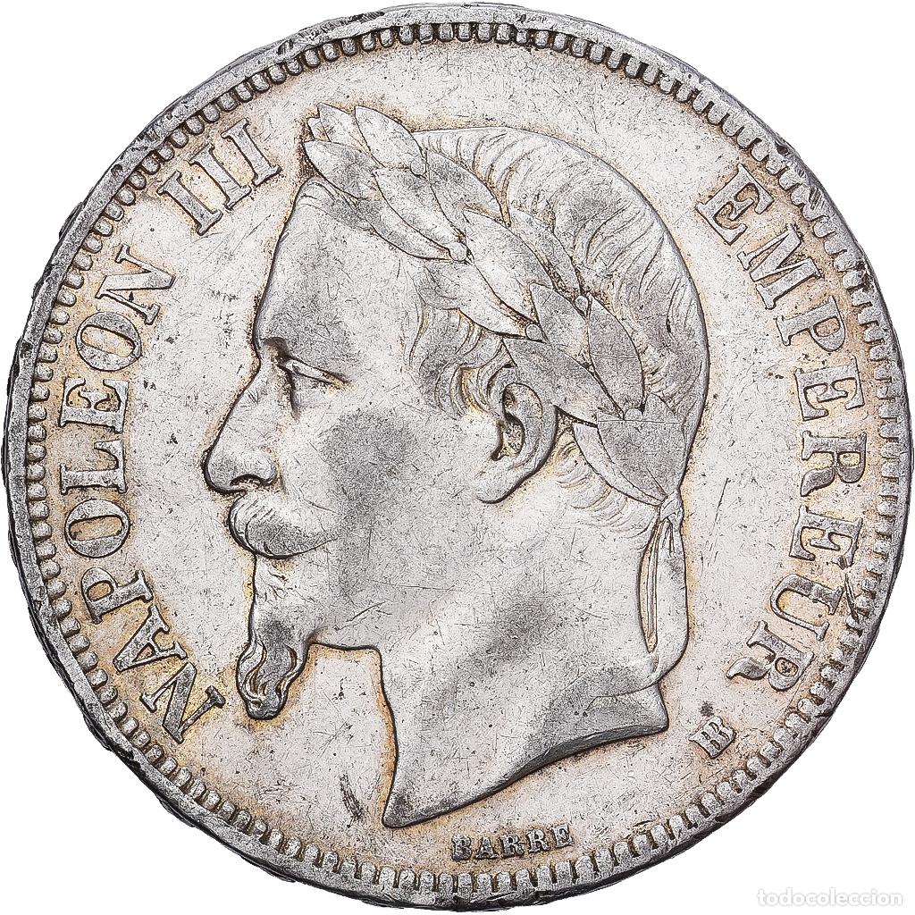 Monedas antiguas de Europa: [#1213967] Francia, 5 Francs, Napol&eacute;on III, 1869, Strasbourg, Plata, BC+, KM:799.2
