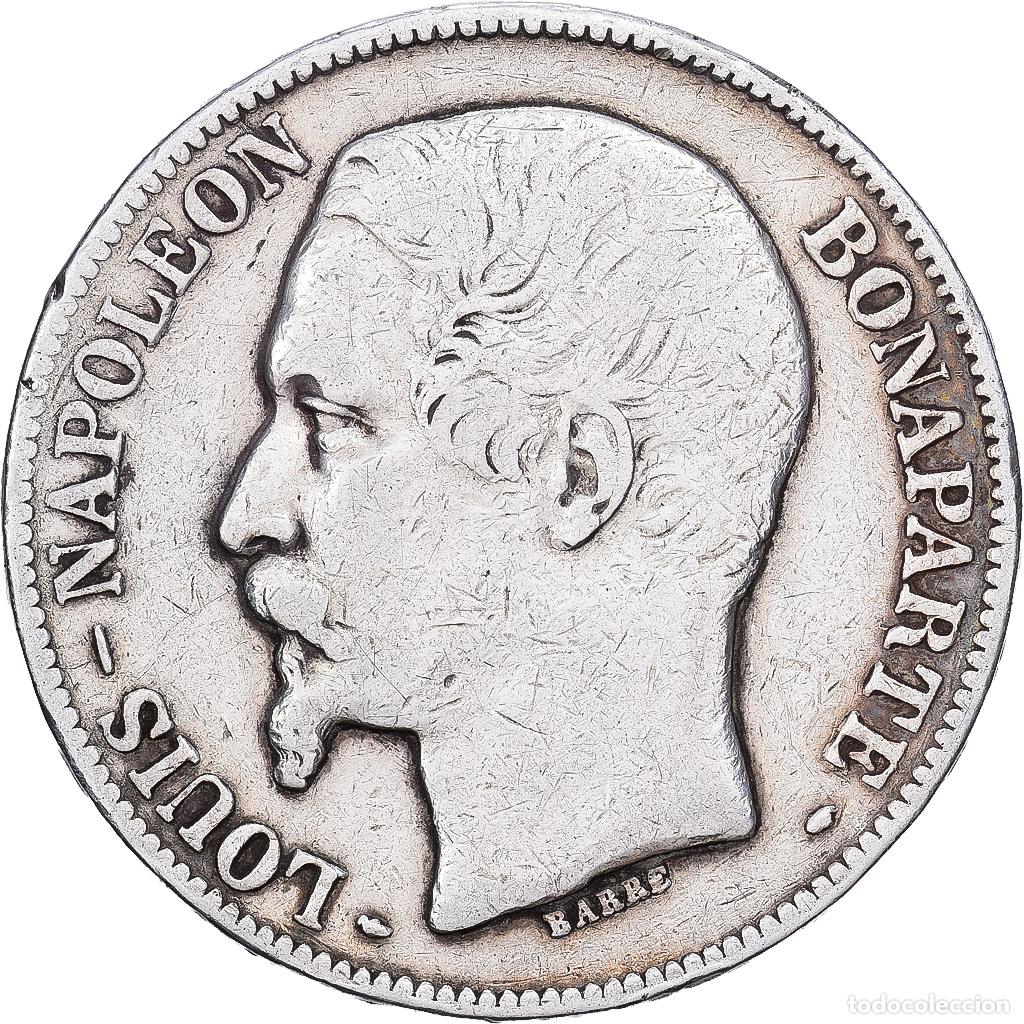 Monedas antiguas de Europa: [#1213968] Francia, 5 Francs, Napol&eacute;on III, 1852, Paris, Plata, BC, KM:773.1
