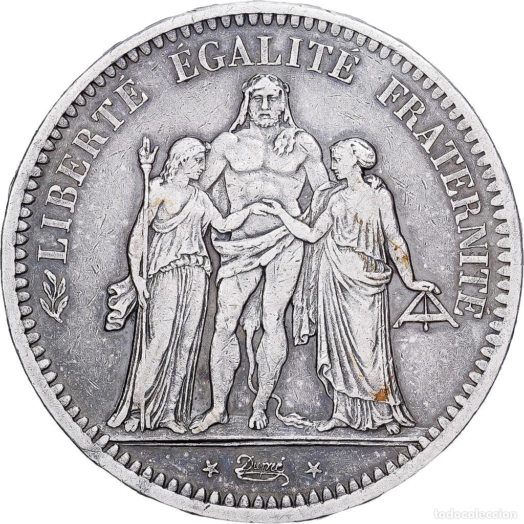 Monedas antiguas de Europa: [#1213972] Francia, 5 Francs, Hercule, 1849, Paris, Plata, BC+, KM:756.1