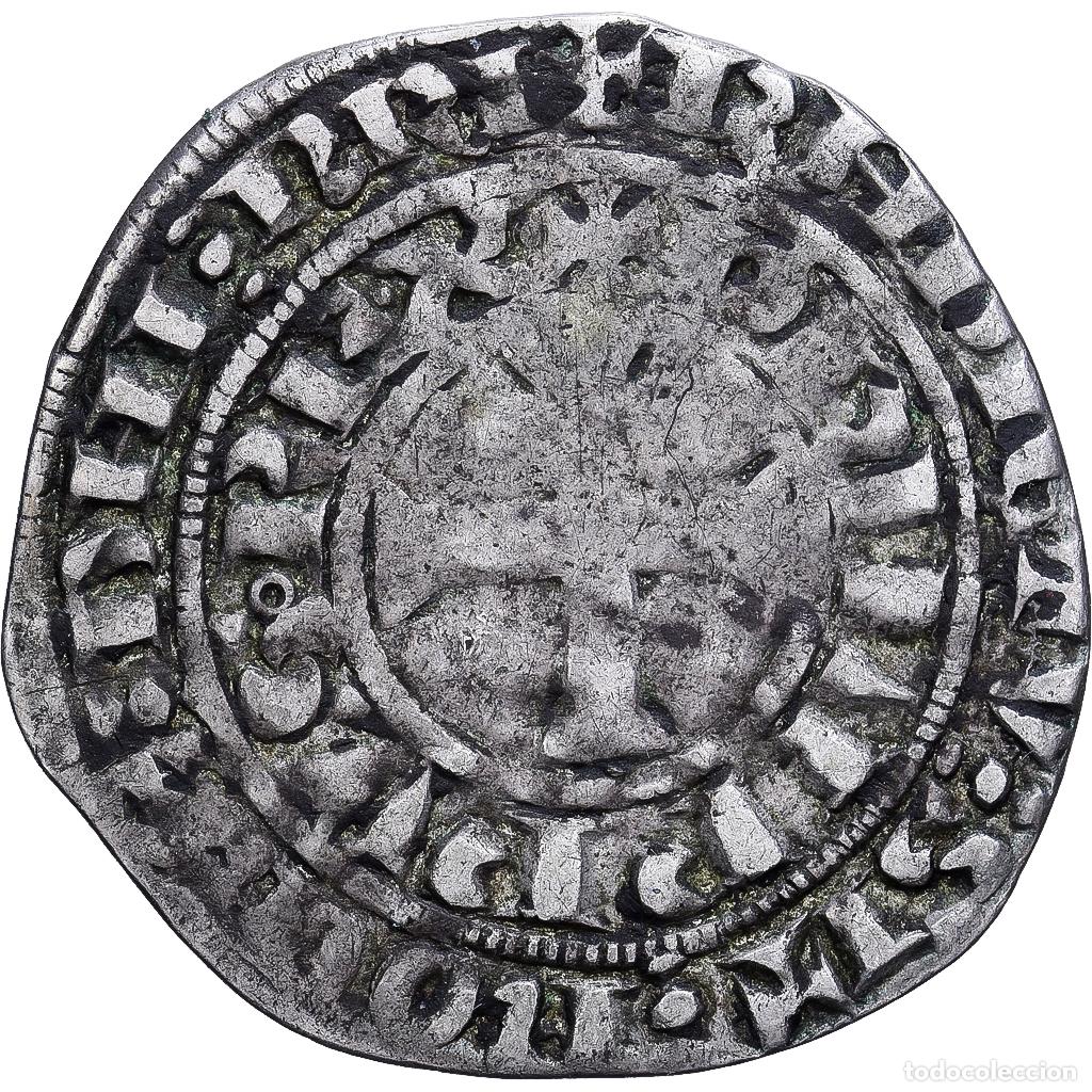 Monedas antiguas de Europa: [#1202891] Francia, Philippe VI, Maille Blanche, 1328, Vell&oacute;n, BC+, Duplessy:259