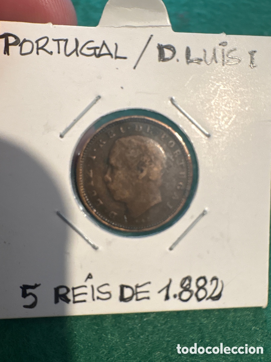 Monedas antiguas de Europa: Moneda Luis I 1882, 5 Reus, Portugal (A6)