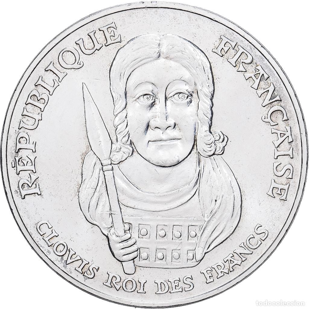 Monedas antiguas de Europa: [#1117843] France, Clovis, 100 Francs, 1996, AU(55-58), Silver, KM:1180, Gadoury:953