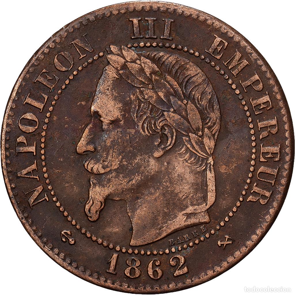 Monedas antiguas de Europa: [#1513102] Moneda, Francia, 2 Centimes, 1862, Bordeaux, BC+, Bronce, KM:796.6