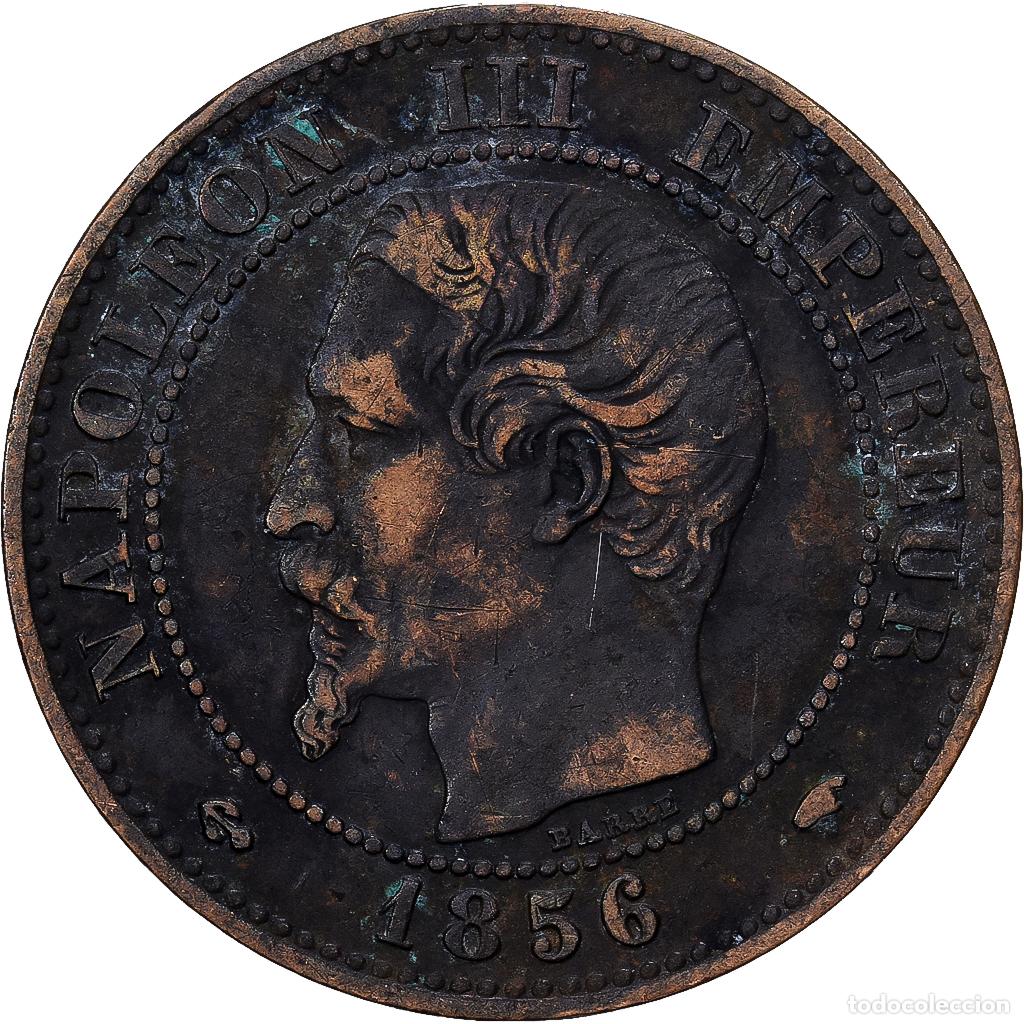 Monedas antiguas de Europa: [#1513104] Francia, 2 Centimes, 1856, Paris, Bronce, BC+, KM:796.6