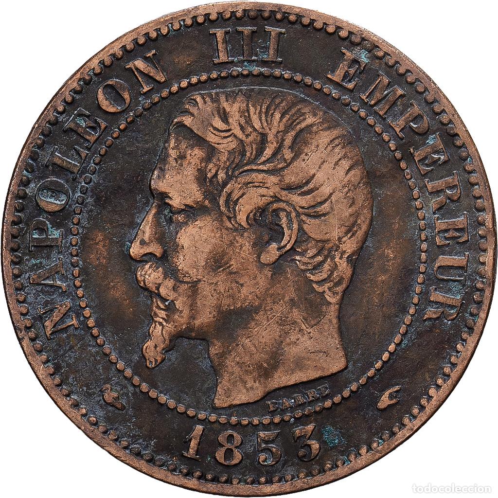 Monedas antiguas de Europa: [#1513109] Francia, 2 Centimes, 1853, Paris, Bronce, BC+, KM:796.6
