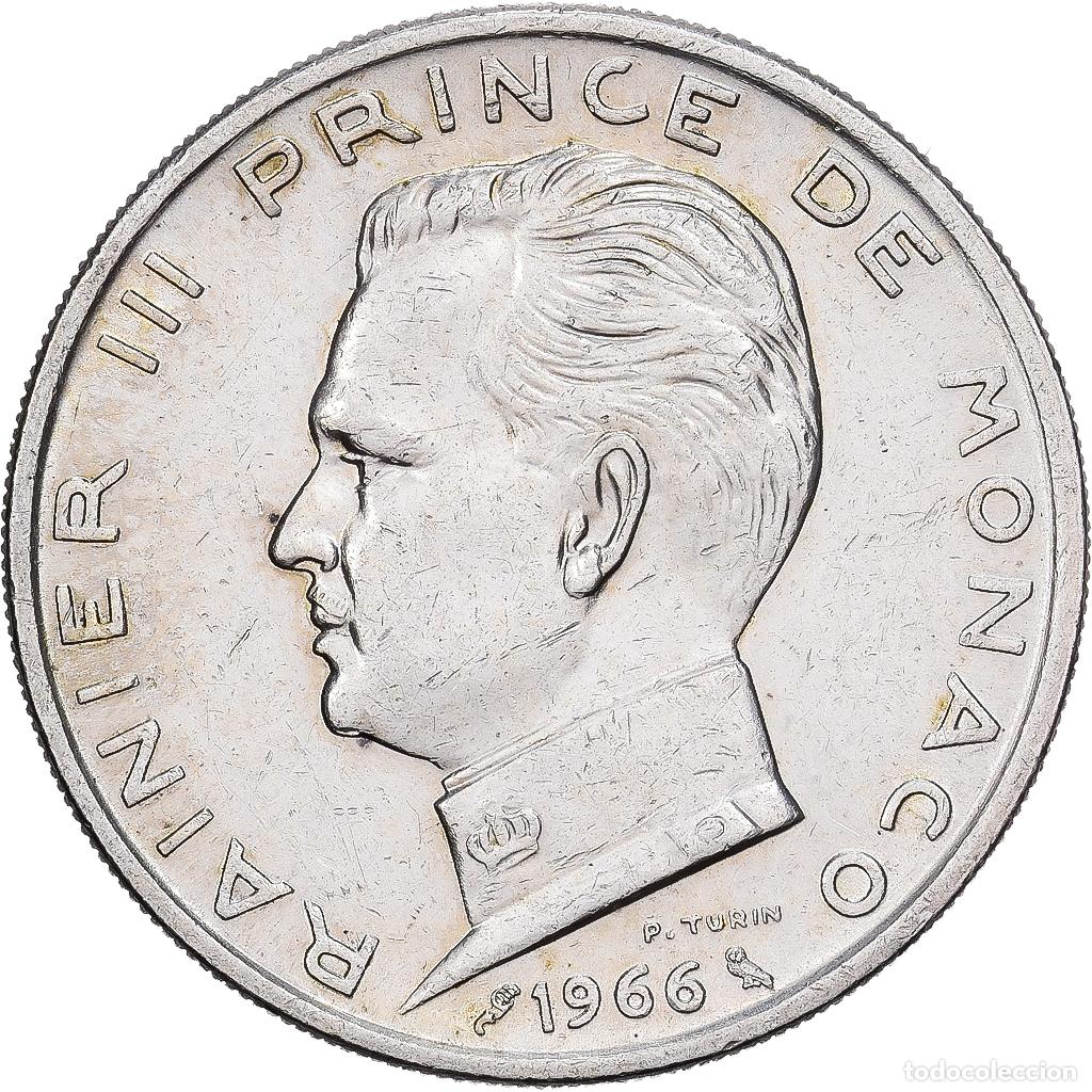 Monedas antiguas de Europa: [#1213986] M&oacute;naco, Rainier III, 5 Francs, 1966, Paris, Plata, MBC, KM:141