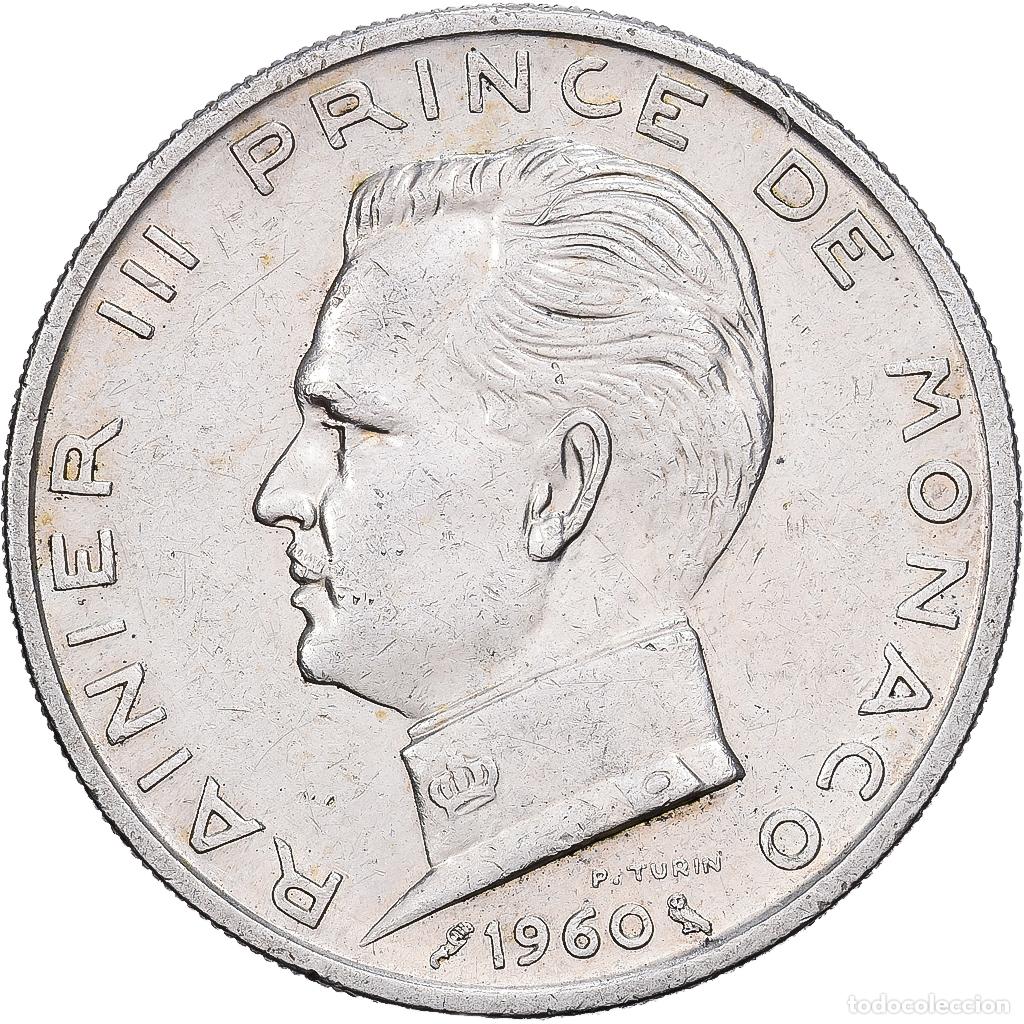 Monedas antiguas de Europa: [#1213983] M&oacute;naco, Rainier III, 5 Francs, 1960, Paris, Plata, MBC, KM:141