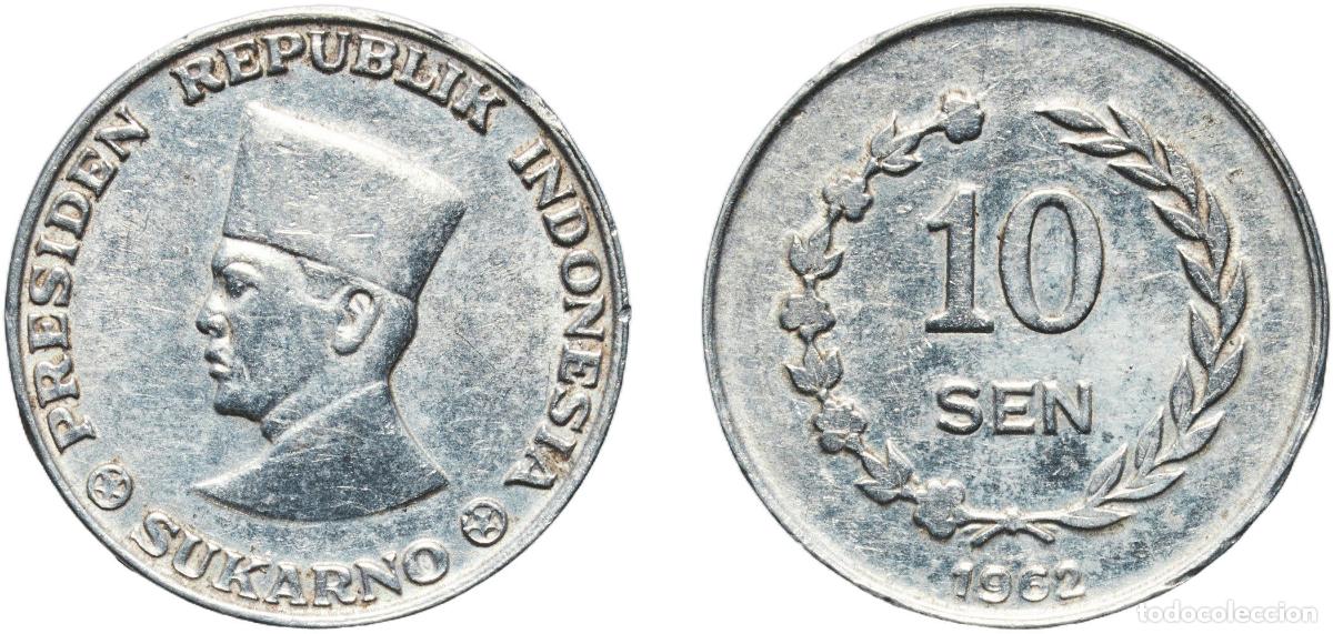 Monedas antiguas de Europa: Indonesia Riau Republic 1962 10 Sen Plain edge Aluminium 1.72g AU KM 7 Sch&ouml;n 3