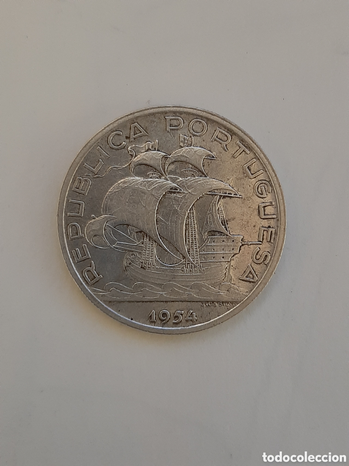 Monedas antiguas de Europa: PORTUGAL 10 ESCUDOS 1954 PLATA