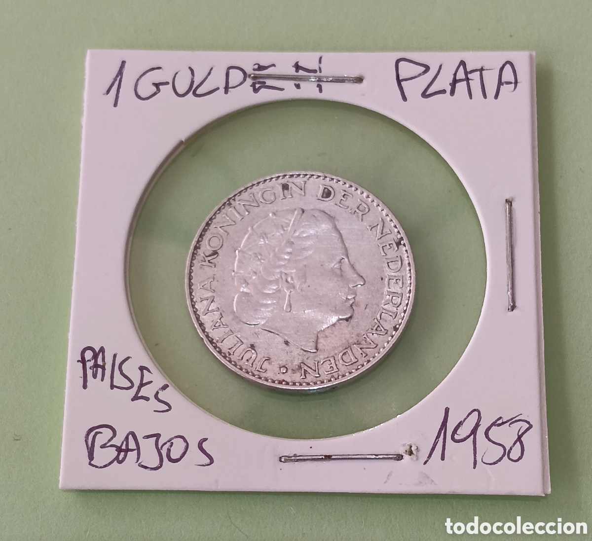 Monedas antiguas de Europa: Moneda 1 Gulden de Plata 1958 Pa&iacute;ses Bajos. M&aacute;s monedas en mi perfil.