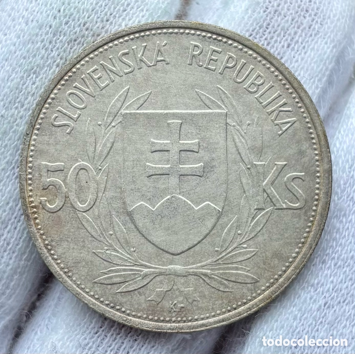 Monedas antiguas de Europa: Moneda PLATA ESLOVAQUIA 50 Coronas 1944. Korun Slovenska