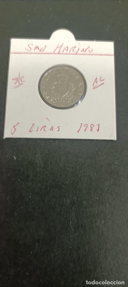 Monedas antiguas de Europa: SAN MARINO 5 LIRAS 1987 S/C KM=203 (ALUMINIO)