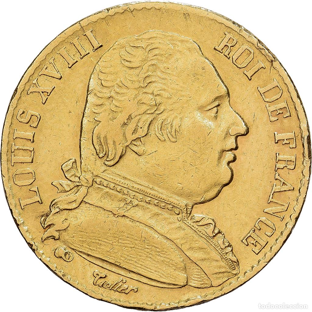 Monedas antiguas de Europa: [#1202835] Francia, Louis XVIII, 20 Francs, Louis XVIII, 1815, Paris, Oro, MBC+, KM:706.1