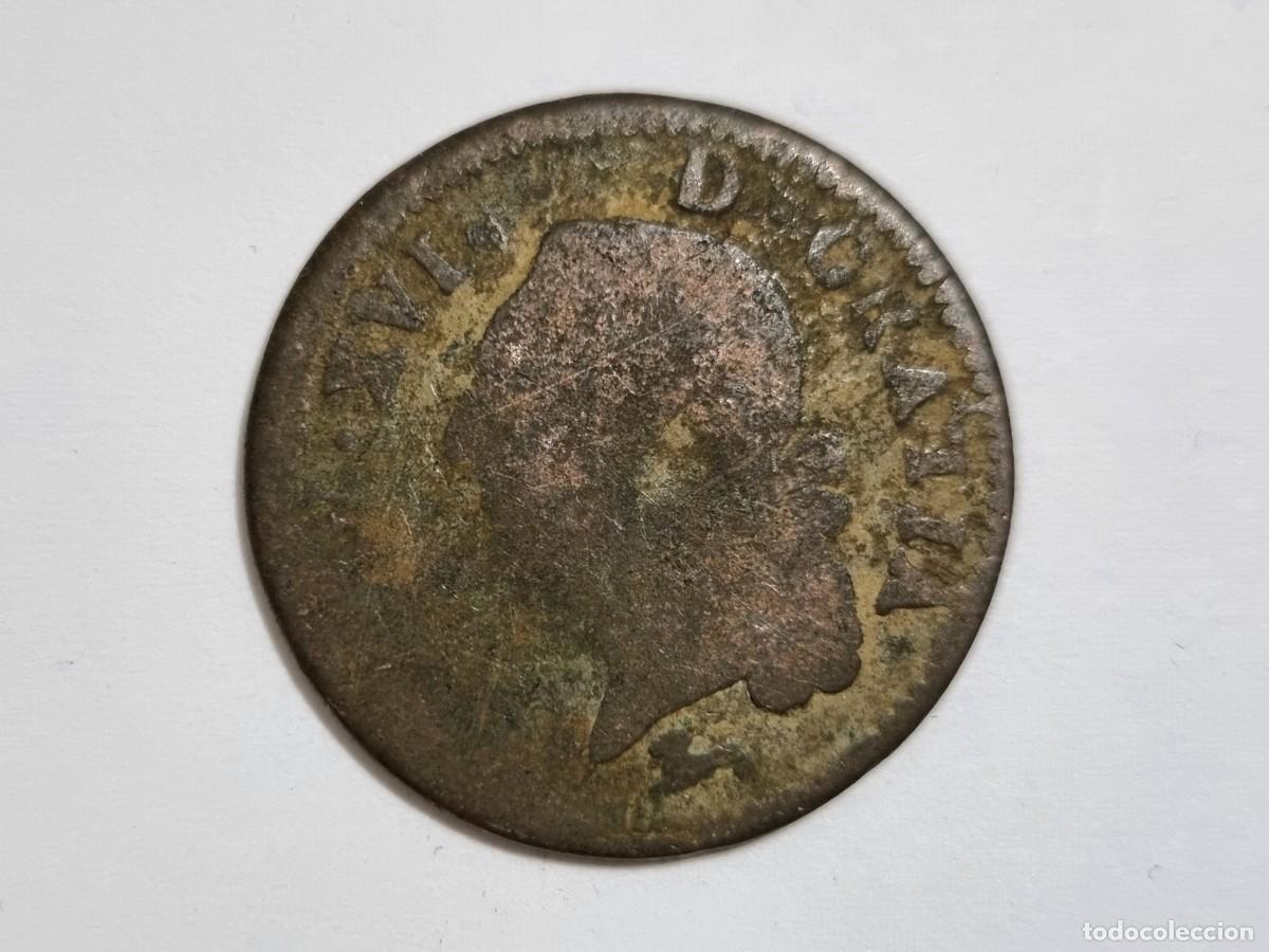 Monedas antiguas de Europa: Antigua Moneda Francesa Francia 1 Sol Ludov XVI Marca R Coleccion Coleccionista