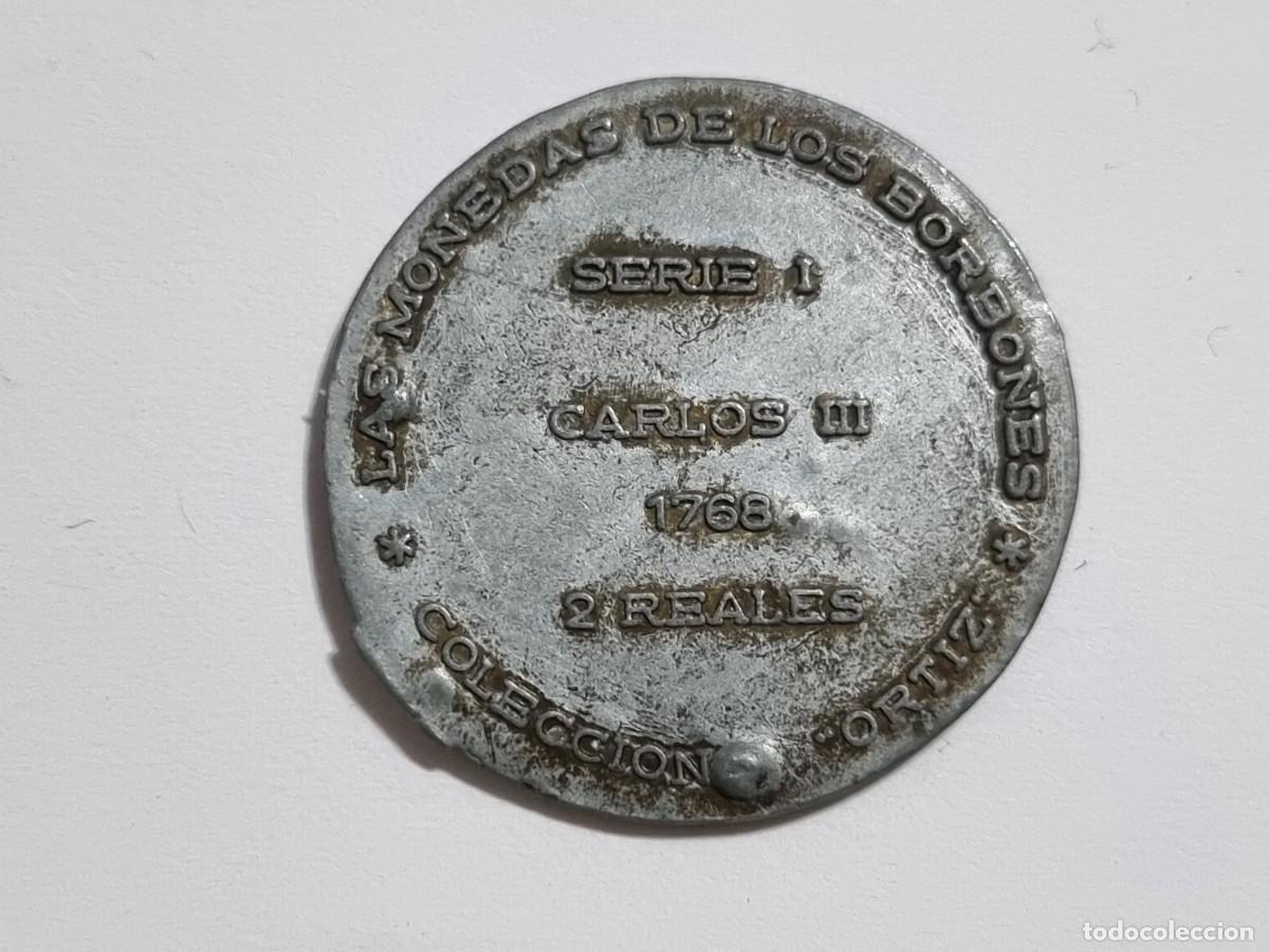 Monedas antiguas de Europa: Ficha Token Moneda Coleccion Ortiz 2 Reales Serie I Carlos III 1768 Borbones