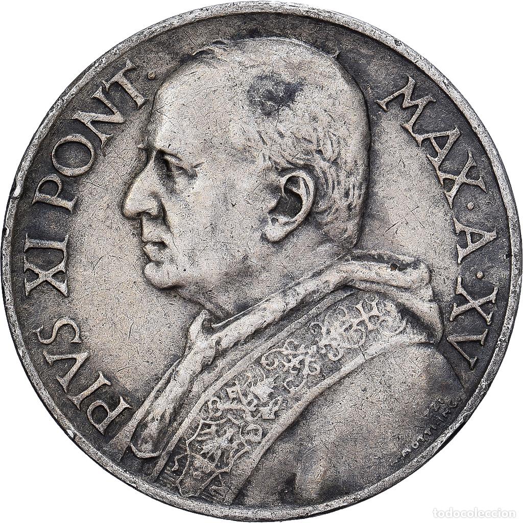 Monedas antiguas de Europa: [#1530057] CIUDAD DEL VATICANO, Pius XI, 5 Lire, 1936, Rome, Plata, MBC+, KM:7