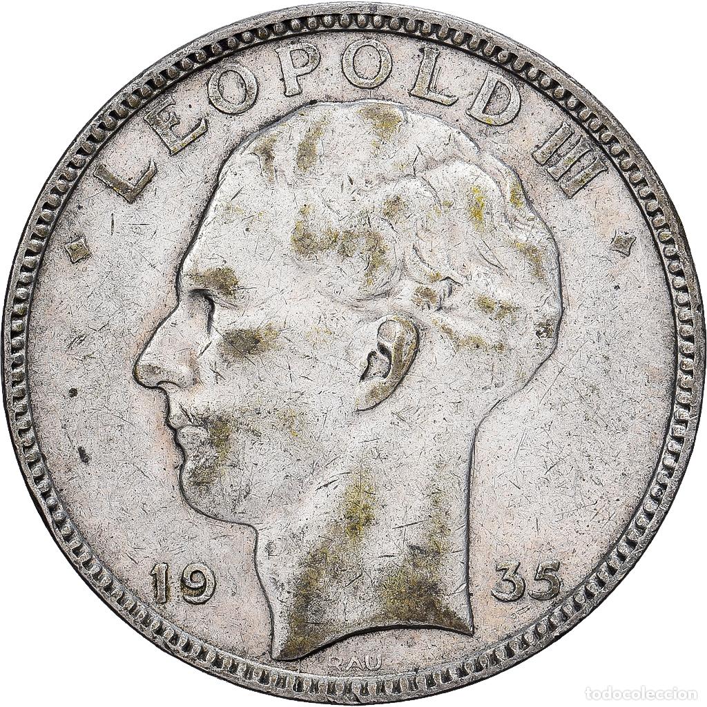 Monedas antiguas de Europa: [#1530059] B&eacute;lgica, 20 Francs, 20 Frank, 1935, Plata, BC+, KM:105