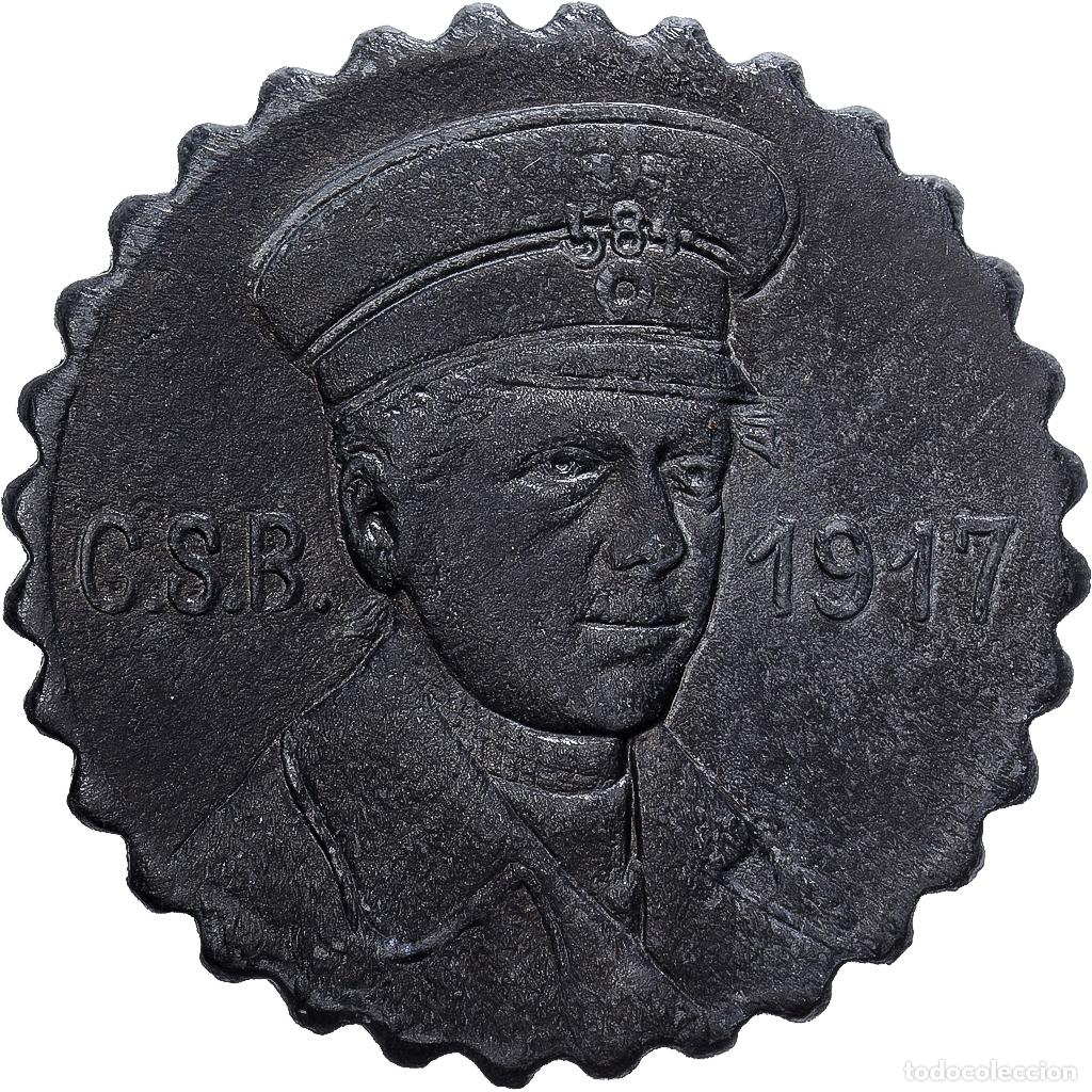 Monedas antiguas de Europa: [#1513146] Moneda, Alemania, Crefelder Strassenbahn, Kriegsgeld, Crefeld, 15 Pfennig, 1917