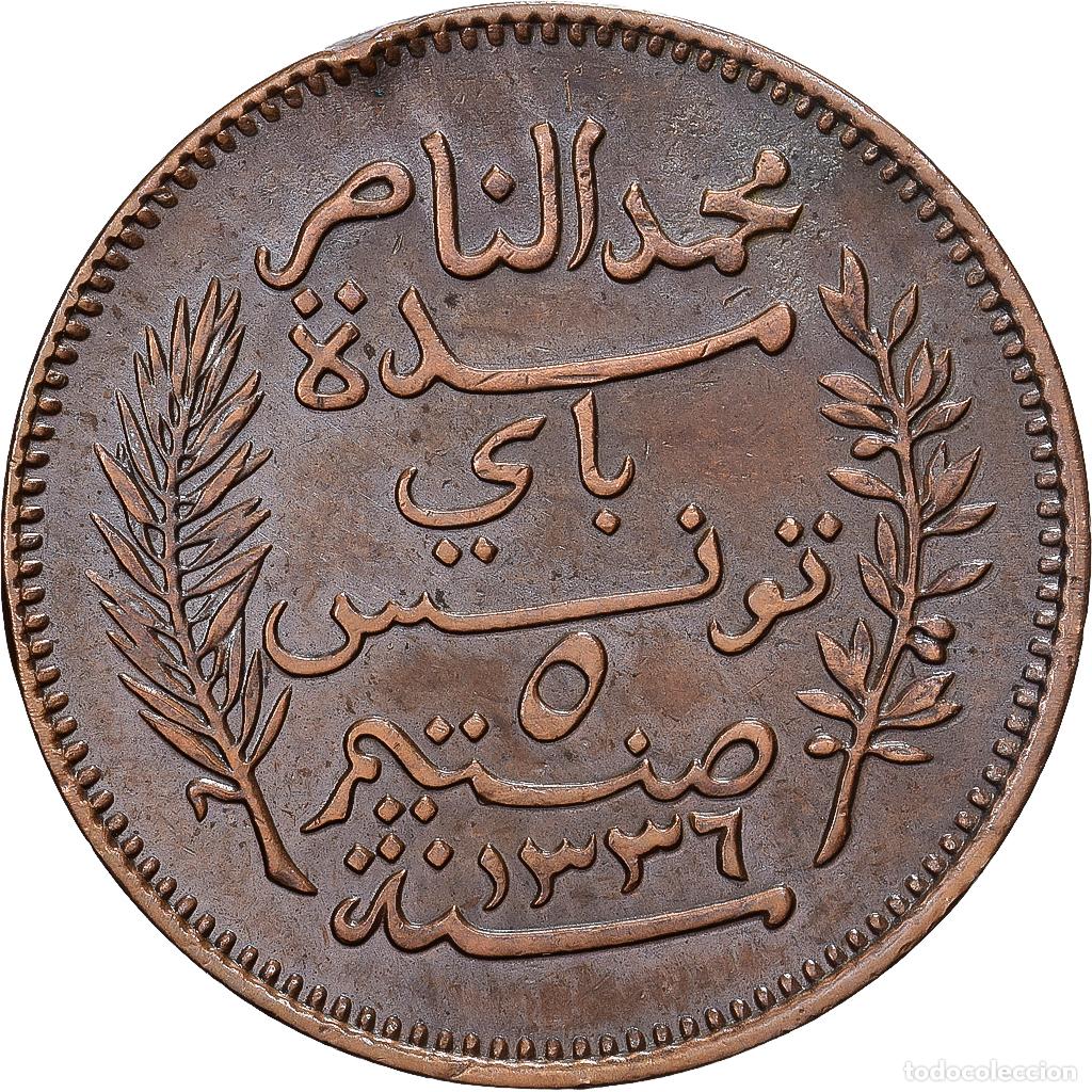 Monedas antiguas de Europa: [#1513149] T&uacute;nez, French protectorate, 5 Centimes, 1917, Paris, Bronce, MBC+, KM:221