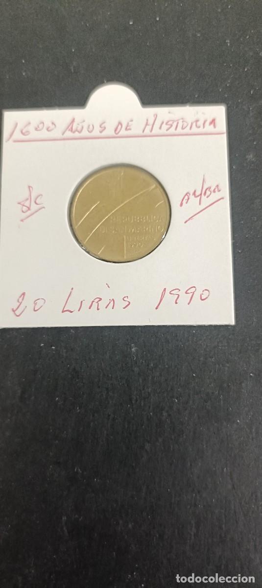 Monedas antiguas de Europa: SAN MARINO 20 LIRAS 1990 S/C KM=252 (ALUMINIO-BRONCE)1600 A&Ntilde;OS DE HISTORIA