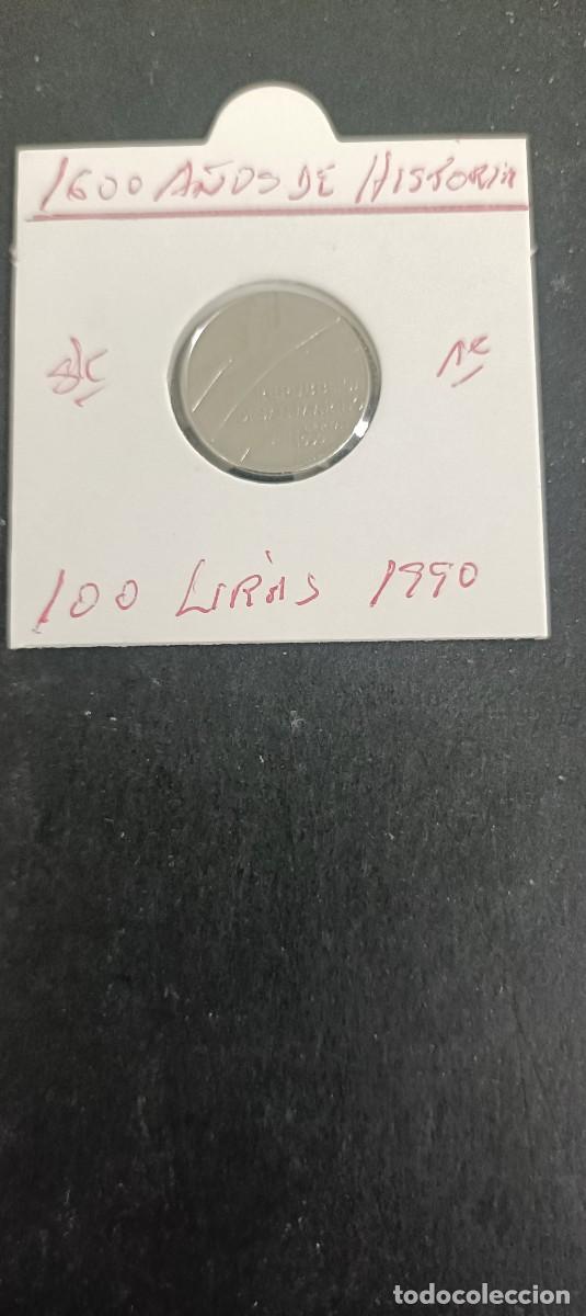 Monedas antiguas de Europa: SAN MARINO 100 LIRAS 1990 S/C KM=254 (ACERO)1600 A&Ntilde;OS DE HISTORIA