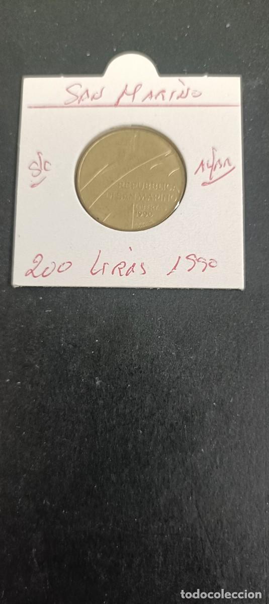 Monedas antiguas de Europa: SAN MARINO 200 LIRAS 1990 S/C KM=254 (ALUMINIO-BRONCE)1600 A&Ntilde;OS DE HISTORIA