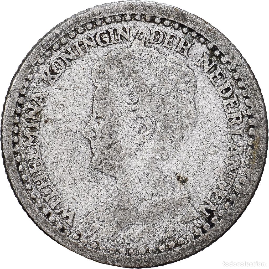 Monedas antiguas de Europa: [#1530084] Pa&iacute;ses Bajos, Wilhelmina I, 10 Cents, 1918, Plata, BC+, KM:145