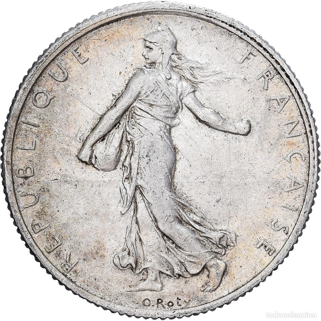 Monedas antiguas de Europa: [#1530070] Francia, 2 Francs, Semeuse, 1919, Paris, Plata, MBC, KM:845.1