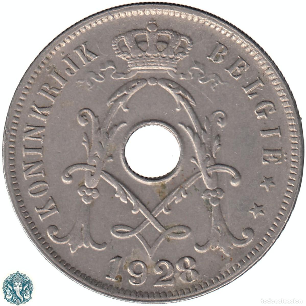 Monedas antiguas de Europa: B&Eacute;LGICA 25 C&eacute;ntimos 1928 Alberto I KM#69 Leyenda Belgi&euml;
