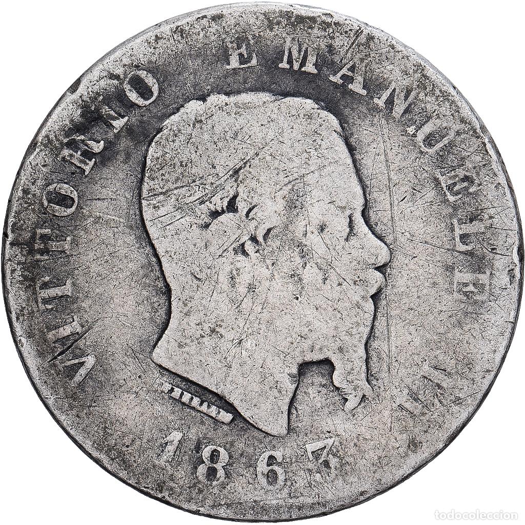 Monedas antiguas de Europa: [#1530078] Italia, Vittorio Emanuele II, Lira, 1863, Turin, Plata, BC, KM:5a.1
