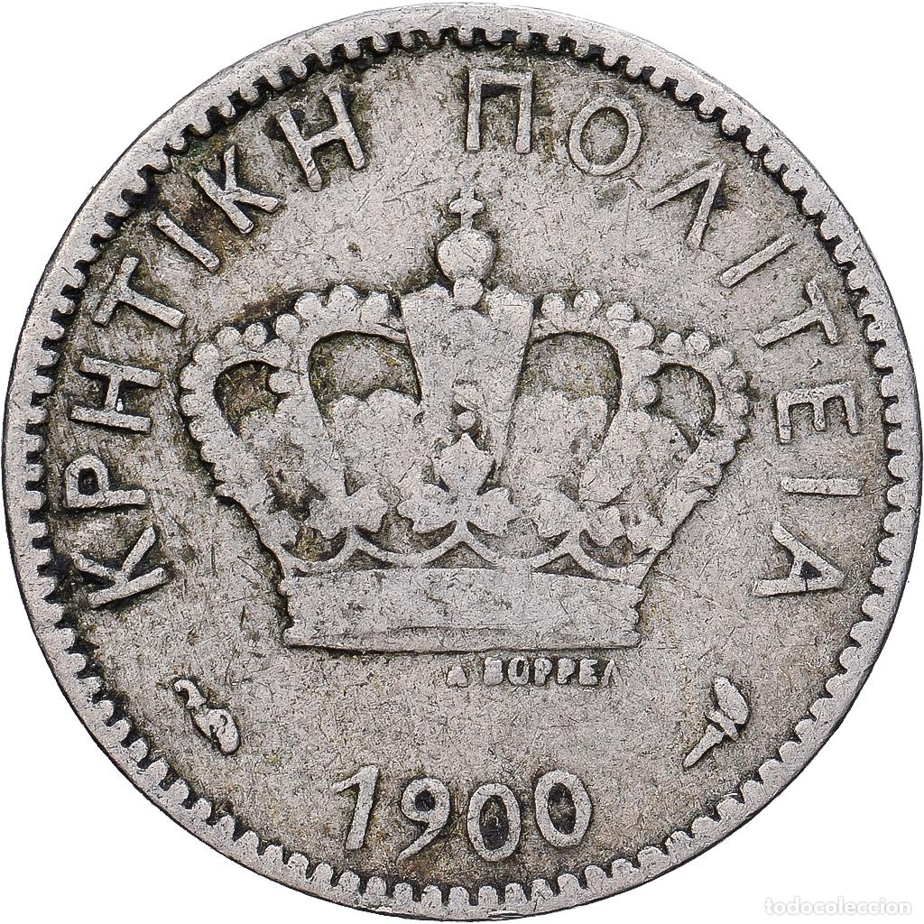 Monedas antiguas de Europa: [#1530090] Creta, Prince George, 5 Lepta, 1900, Paris, Cobre - n&iacute;quel, BC+, KM:3