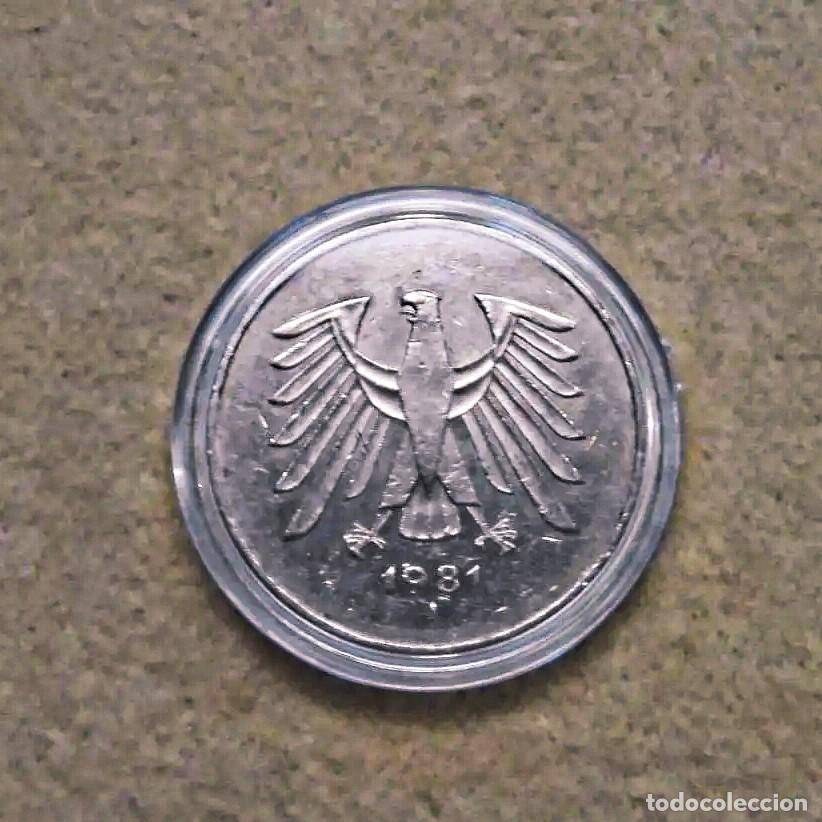 Monnaies anciennes de Europe: 5 DEUTSCHE MARK DE NIQUEL. BUNDESREPUBLIK. CECA J. A&Ntilde;O 1981. B.C.