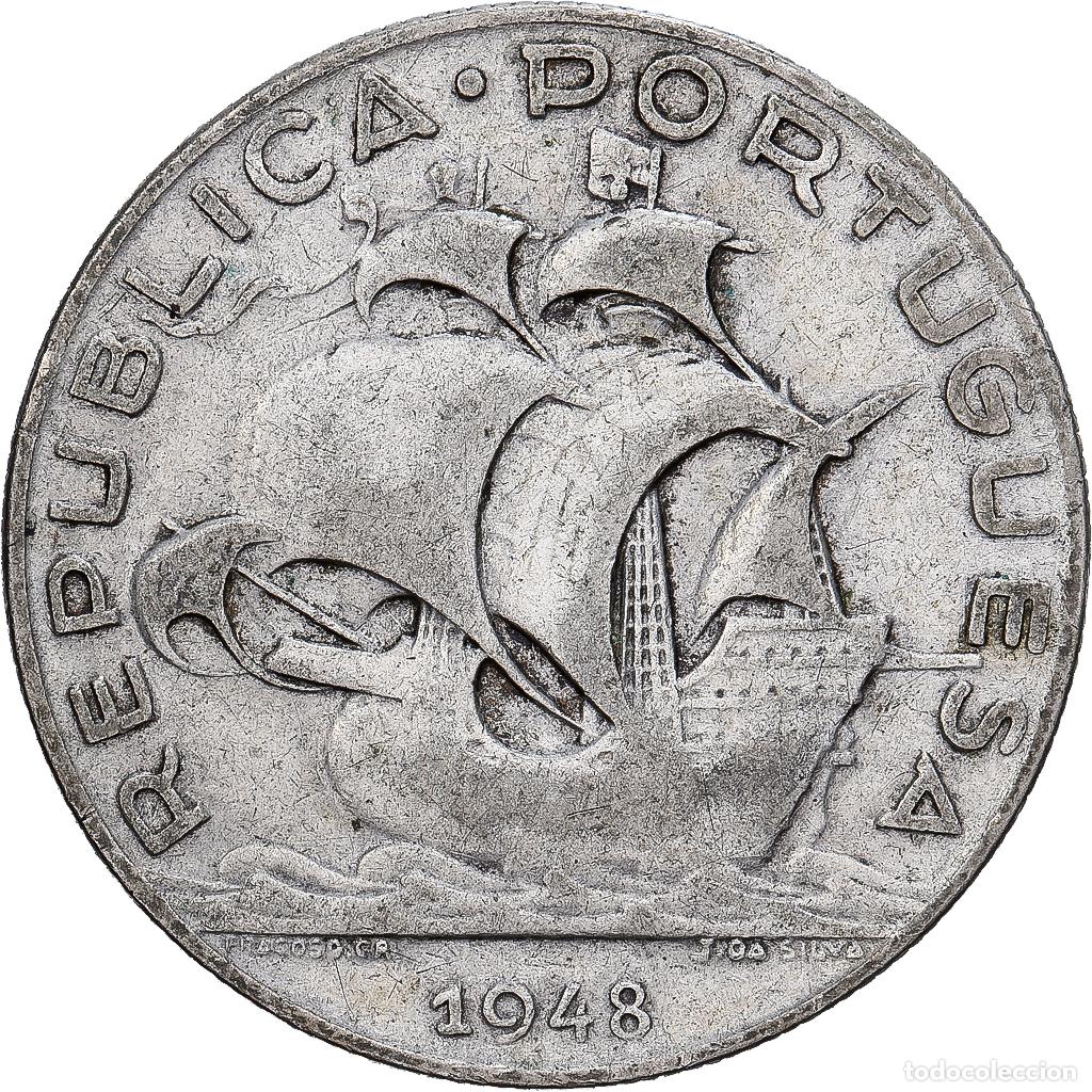 Monedas antiguas de Europa: [#1530093] Portugal, 5 Escudos, 1948, Plata, MBC, KM:581